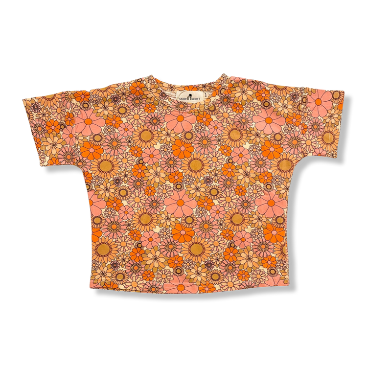 Over-sized Tee | Retro Floral | Cotton
