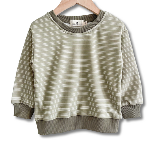Sweater | Sage Candy Stripe | Cotton